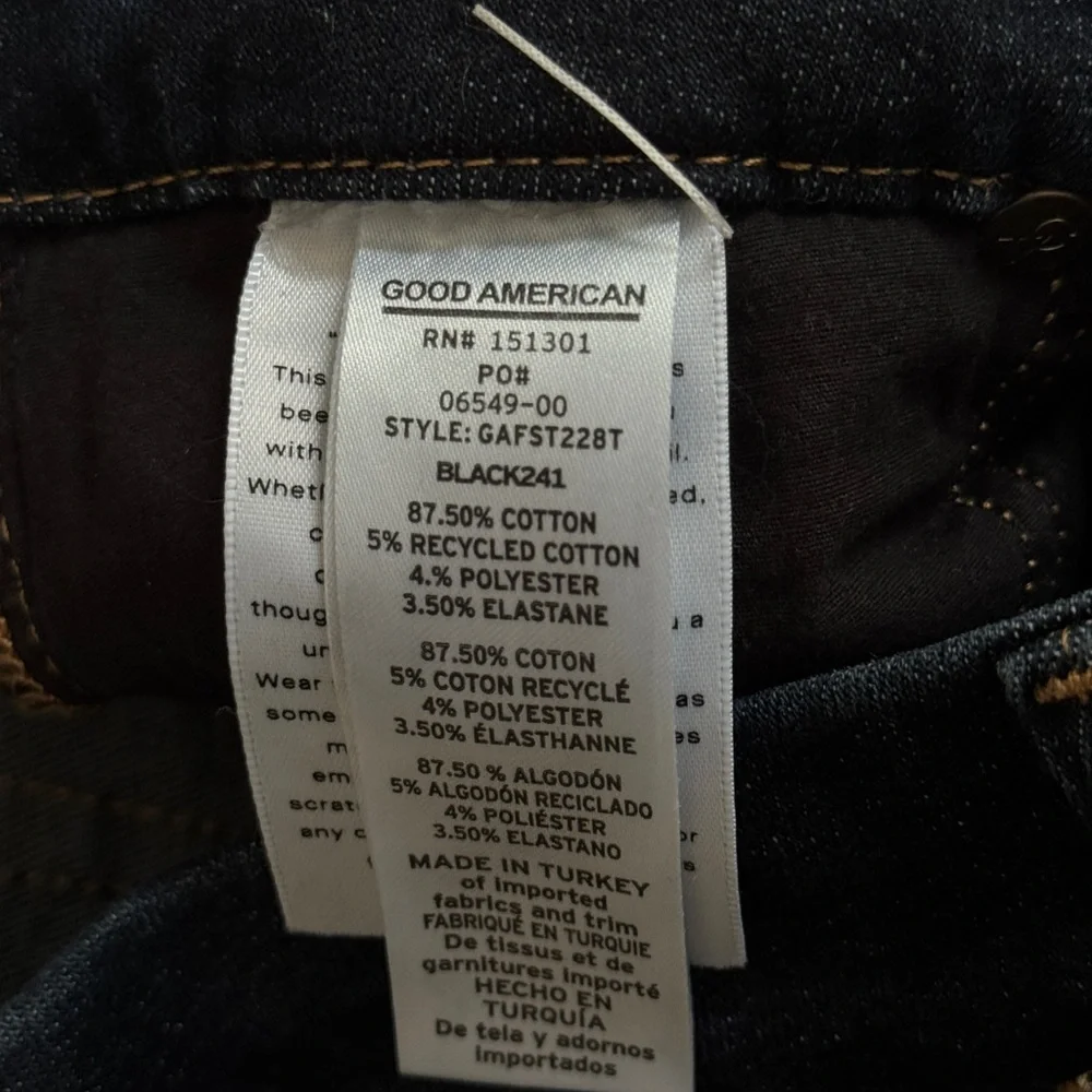 Good American Stretchy Classic Dark Blue Women's Jeans size 00-4 - Picture 4 of 4